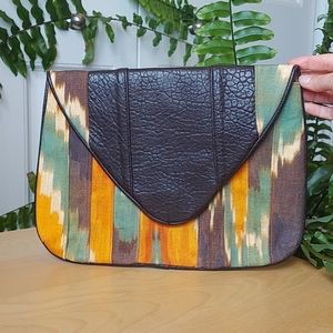 Large Ikat-style Boho Clutch